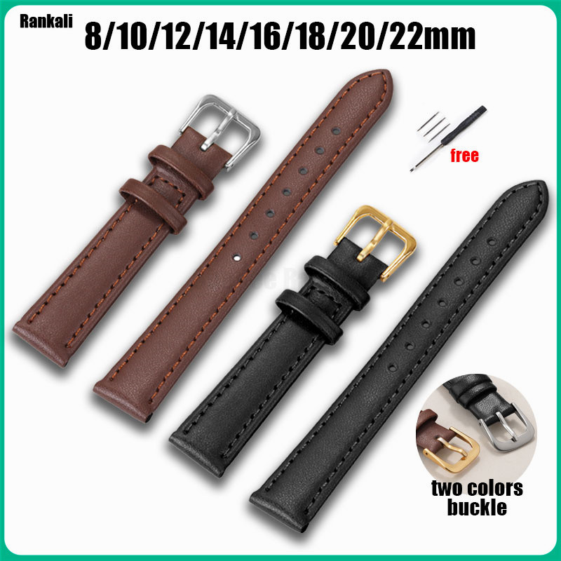 Pulseira De Relógio De Couro Pu Ultrafina 8/10/12/14/16/18/20/22mm Universal Mulheres Homens Substituição Negócios