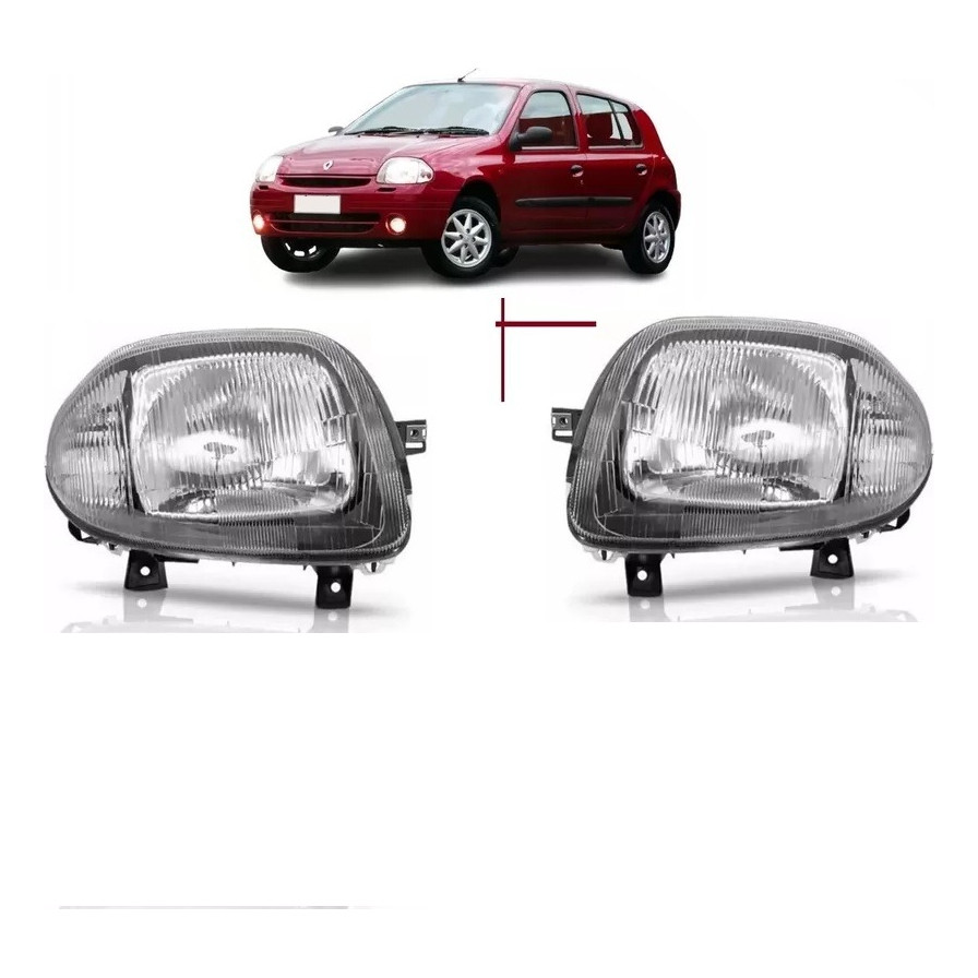 Farol Renault Clio 00 01 02 2000 2001 2002 Foco Simples Par em Oferta na Shopee