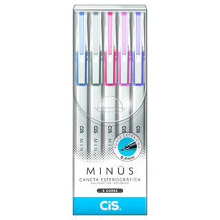 Caneta Esferográfica Minus com 5 Cores 0.4 Mm - Cis em Oferta na Shopee