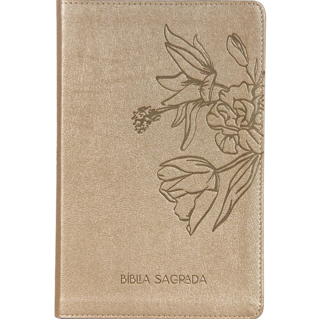 Bíblia Sagrada The Purpose Book | A21 | Capa Couro Soft Bege Flores em Oferta na Shopee
