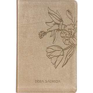 Bíblia Sagrada The Purpose Book | A21 | Capa Couro Soft Bege Flores em Oferta na Shopee