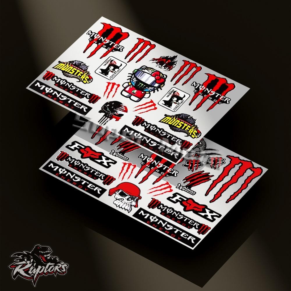 Adesivos Refletivos De Personalidade Com Logotipo Do Patrocinador De Motocicleta Para M-on-ster E-ner-gy Capacete Decora