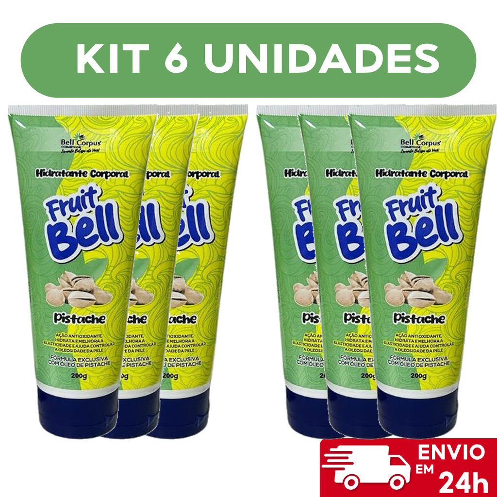 Kit Com 6 Loção Hidratante Corporal Pistache - Bell Corpus - FRUIT BELL