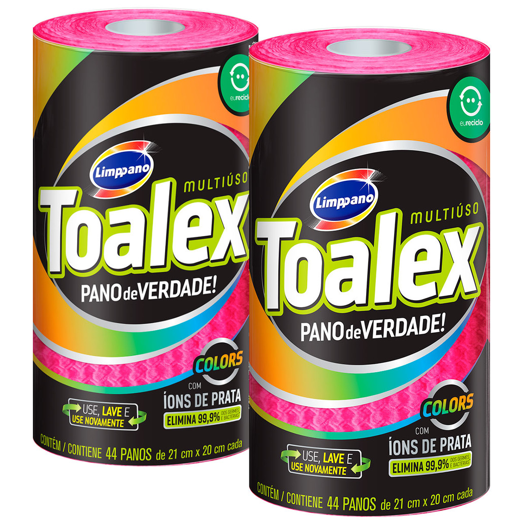 Kit 2 unidades Toalex Rosa 44 folhas em Oferta na Shopee