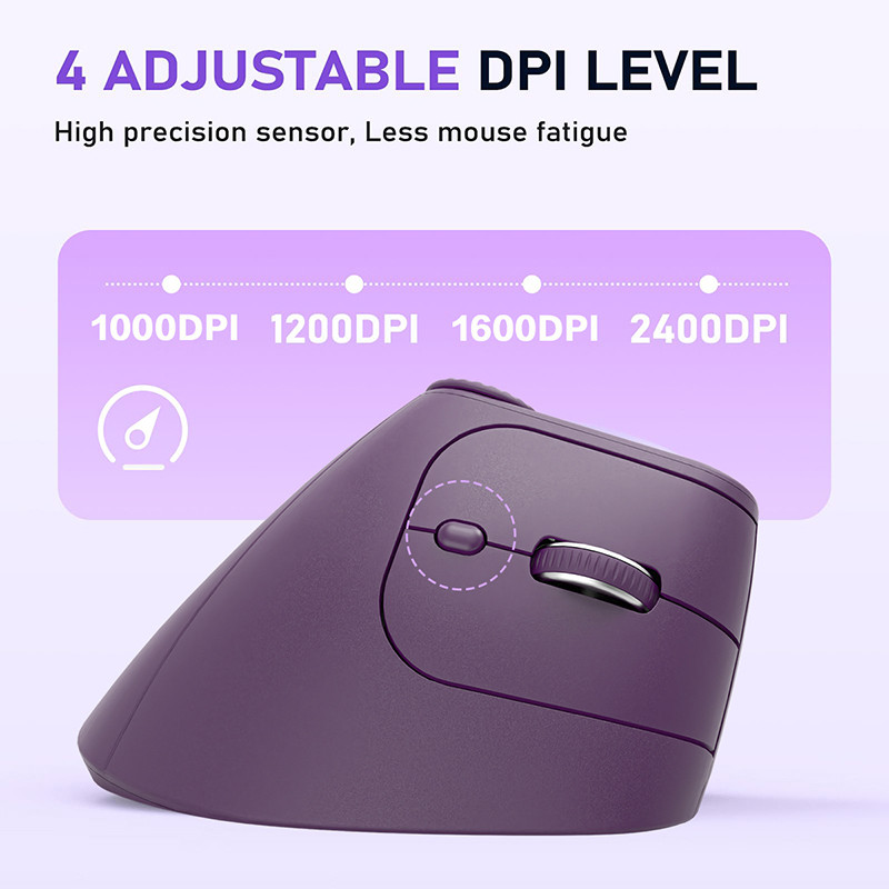 Mouse Vertical Sem Fio Ergonômico BT5.0 De Modo Duplo Com Botão De Ajuste De Função 8 Botões Ratos Recarregáveis Para Wi · foto 2