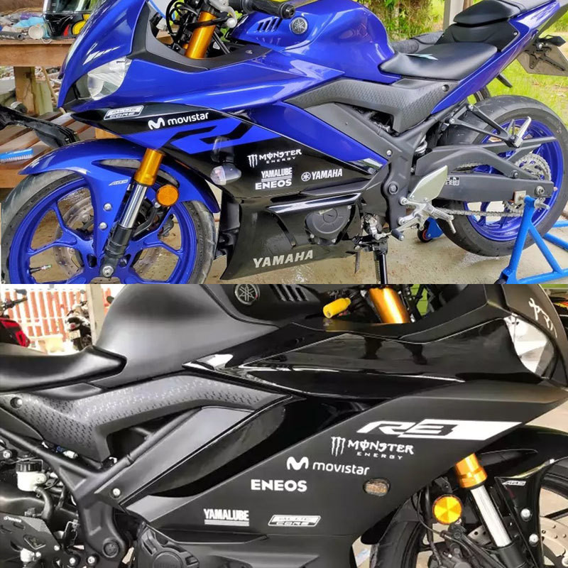 Adesivo Refletivo Moto Yamaha R1 R3 Para-lama Traseiro Modificacao Corrida Decoracao