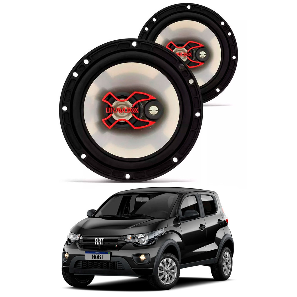 4 Alto Falantes 6" Polegadas 100W RMS Triaxial B3x60x Fiat Mobi 2016 até 2020 - Bravox em Oferta na Shopee