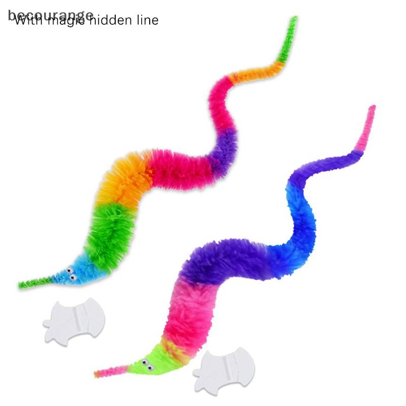 [becourange] Worm Prop Fuzzy Wiggly Twisty Em Uma Corda Varinha Truque Carnaval Festa Favor Presente Para Crianças [BR]
