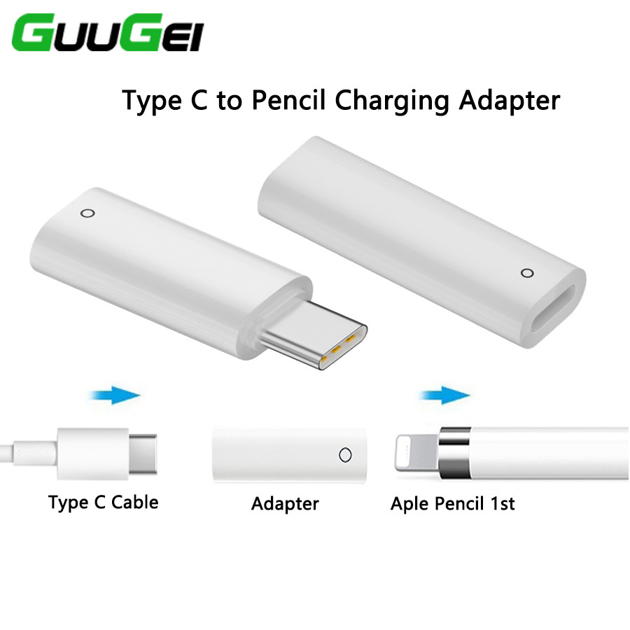Guugei Apple Pencil 1st Adaptador de carregamento Tipo C para iPencil Carregador