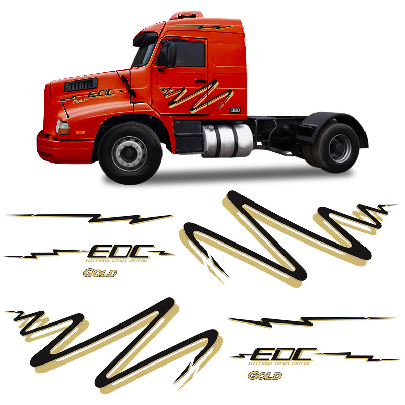Faixa Lateral Volvo Edc 1996 Adesivo Caminhão Gold Completo Genérico