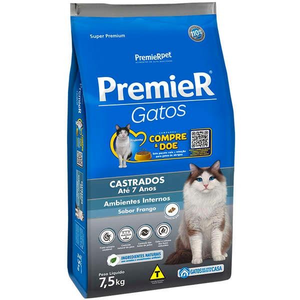 Ração Premier Amb Inter Gato ad Cast Até 7 Anos Frango 7,5kg