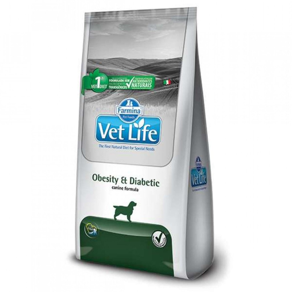 Ração Farmina Vet Life Obesidade e Diabete Para Cães 10,1kg