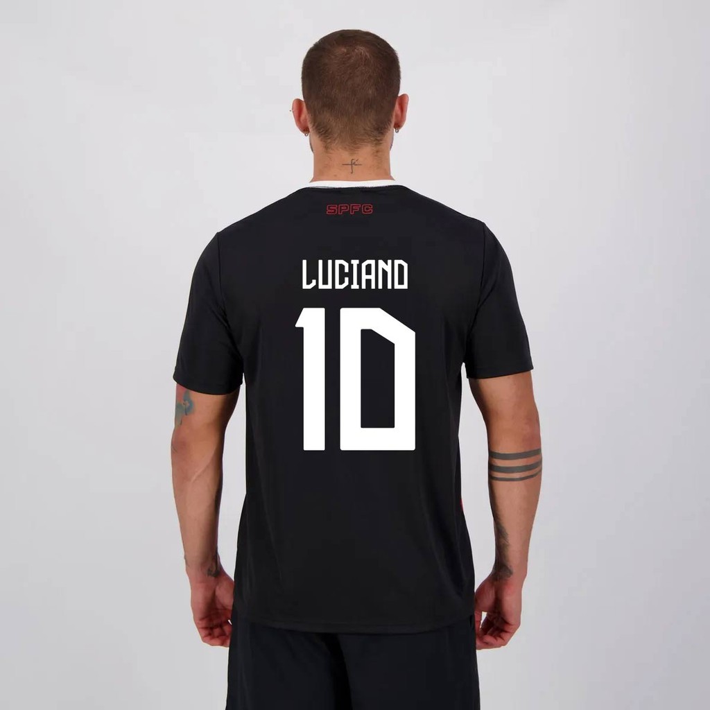 Camisa São Paulo Change 10 Luciano Preta em Oferta na Shopee
