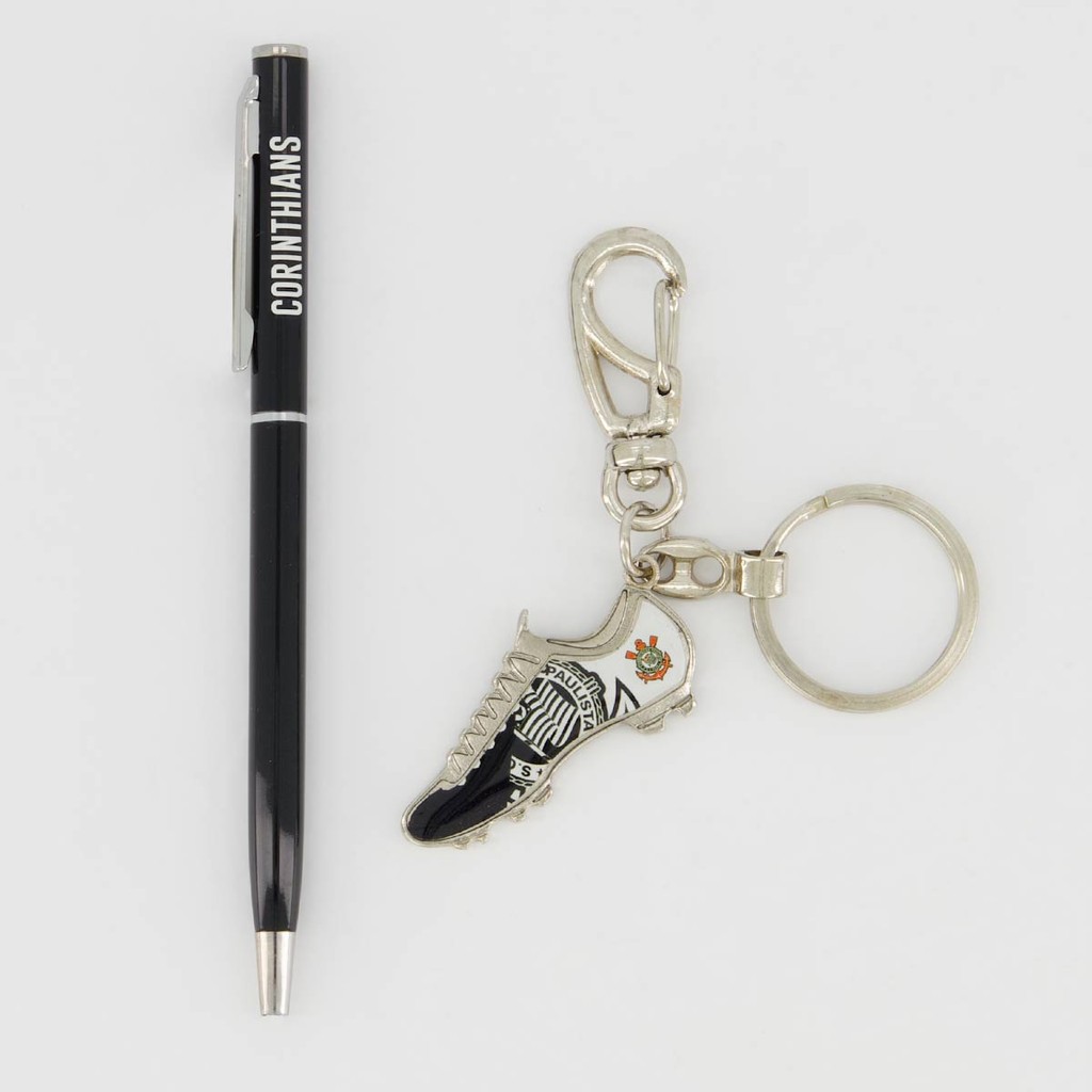Kit Caneta e Chaveiro Corinthians Chuteira - Stationery