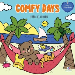 Livro Comfy days - livro de colorir
