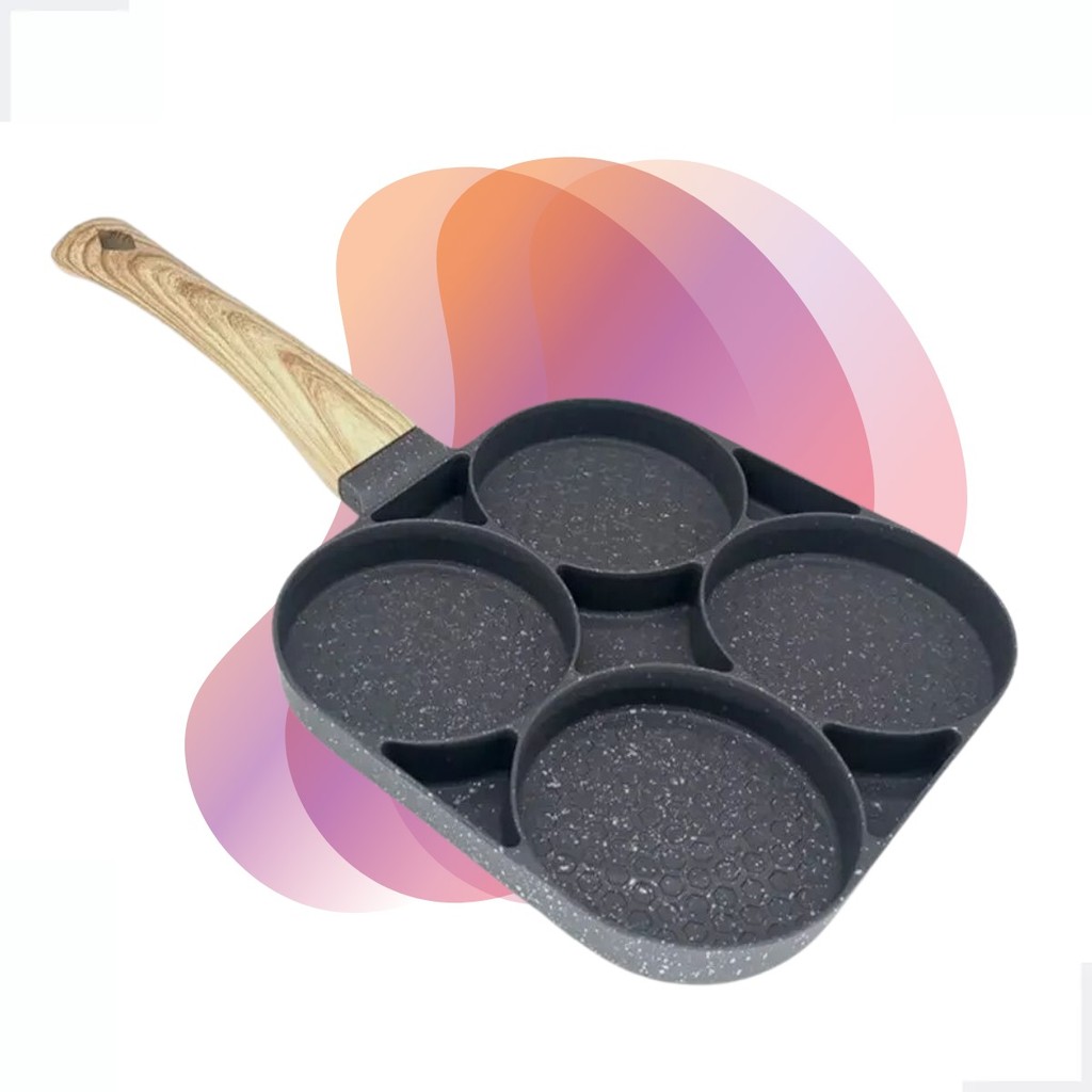 Frigideira Antiaderente 4 Partes Ovo Hambúrguer Fogão Indução Gás