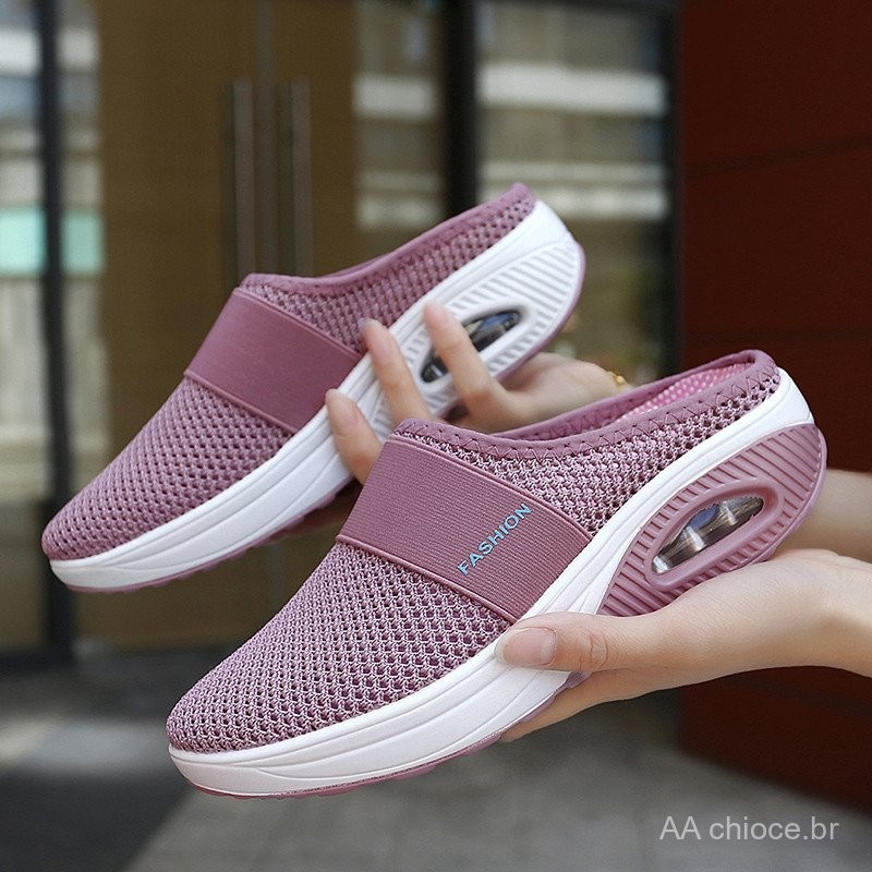 Chinelos De Cunha Femininos Premium Vintage Antiderrapante Plataforma Feminina Casual Sapatos Retro Mais Sandálias Ortop