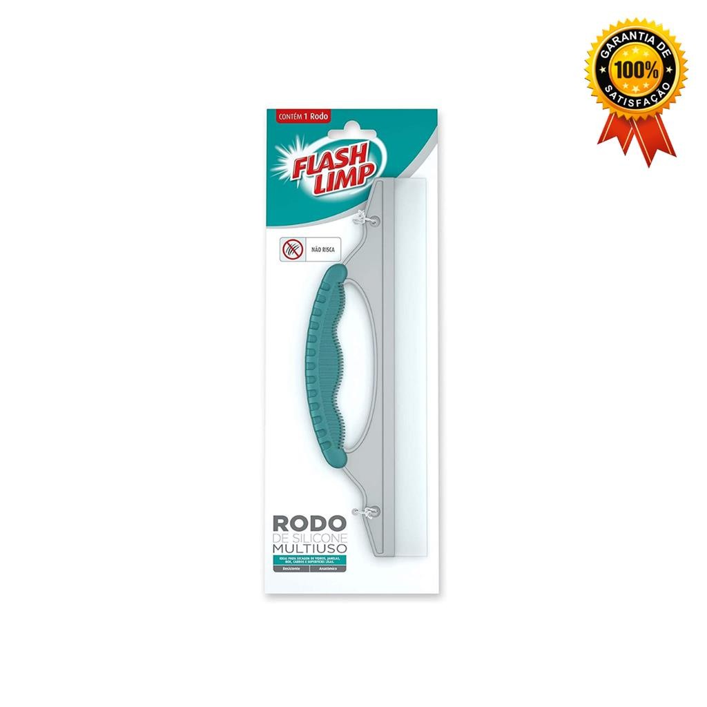 Rodo De Silicone Multiuso Limpeza Vidro Não Risca Flash Limp Box Verde FLP7658 - Home & Living