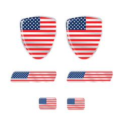 Adesivo Bandeira Estados Unidos Escudo Placa Coluna Resinado