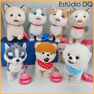 Cão andando latindo brinquedo com trela de controle remoto brinquedo eletrônico interativo de pelúcia para cachorro em Oferta na Shopee