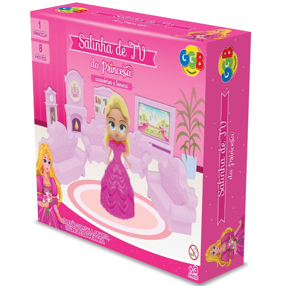 SALINHA DE TV DA PRINCESA GGB BRINQUEDOS ACESSÓRIOS BONECAS MENINAS 8 MÓVEIS CASINHA CÔMODO 13 PEÇAS em Oferta na Shopee