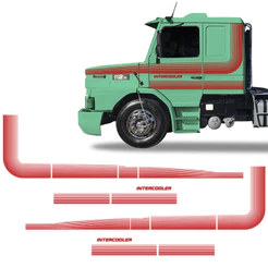 Faixas Scania 112 113 1986/1991 Intercooler Adesivo Vermelho