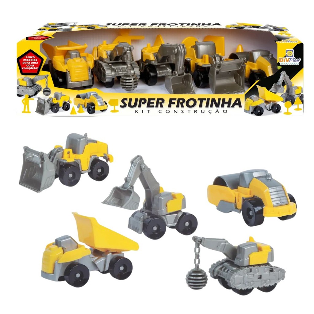Kit Tratores brinquedo infantil Super Frotinha Construção caminhão de brinquedo, escavadeira trator