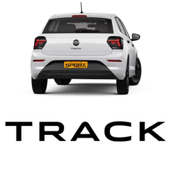 Adesivo Traseiro Para Polo Track 2023 Vw Emblema Preto