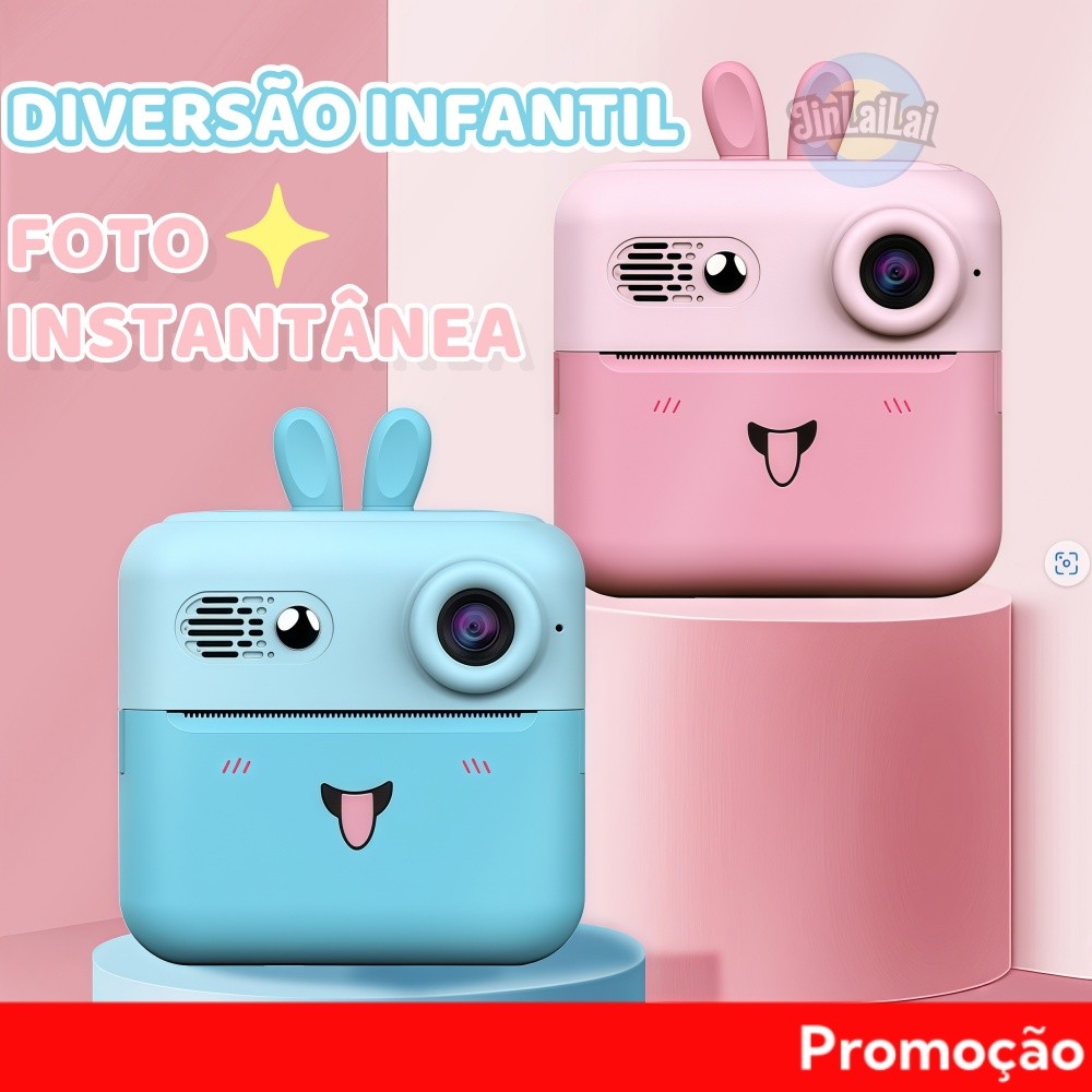 Câmera De Impressão Instantânea Para Crianças Vídeo Fotografia Digital Fotográfica Toy Mini Impressora Térmica Boy Girls em Oferta na Shopee