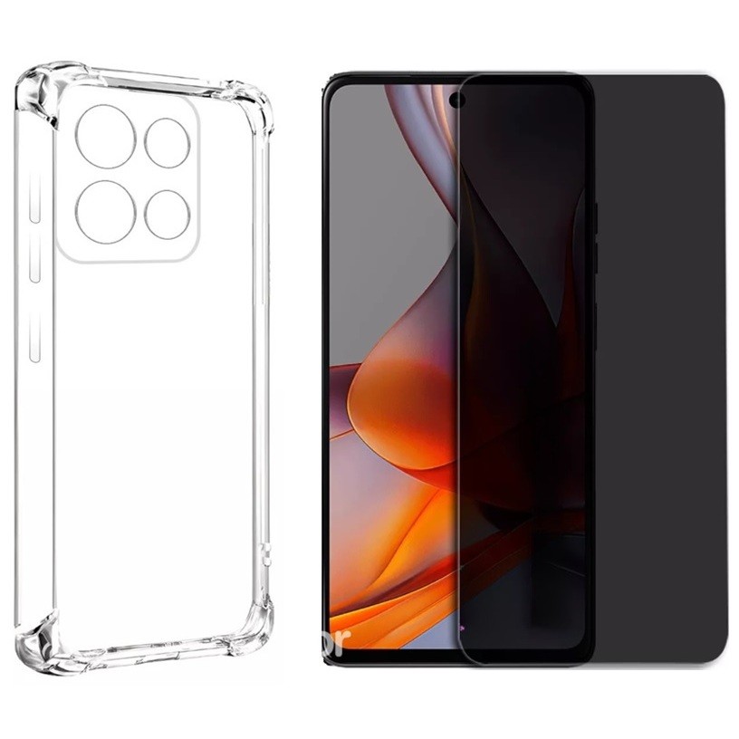 Capa Case Capinha Anti Impacto Para Motorola Moto G15 + Película 3D Privacidade