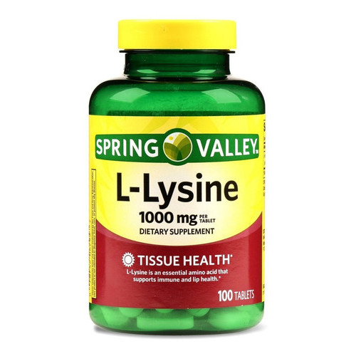 L-Lisina1000mg Spring Valley 100 Tablets Original Lacrado Importado Estados Unidos Nota Fiscal