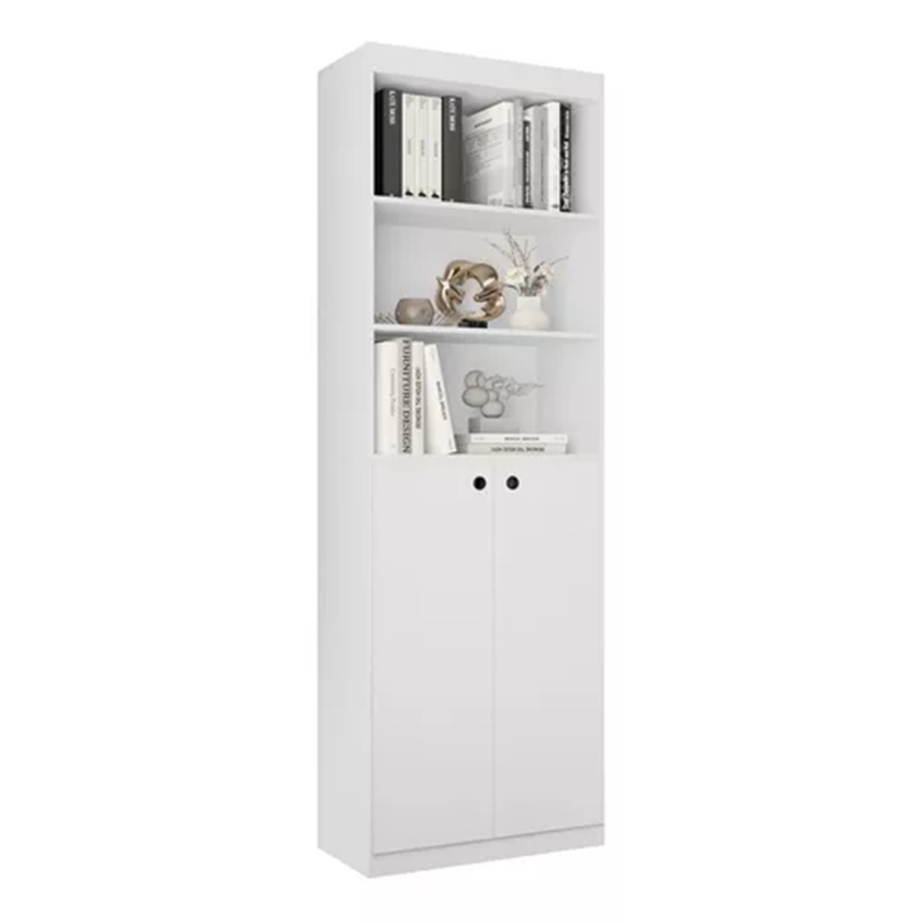 Estante Livreiro Organizador 2 Portas 6 Nichos Gold Luxo