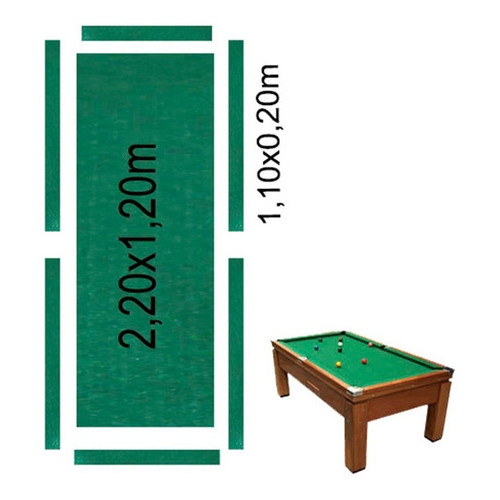 Pano Para Mesa De Bilhar De Até 2,30x1,30 - Pedra E Tabelas