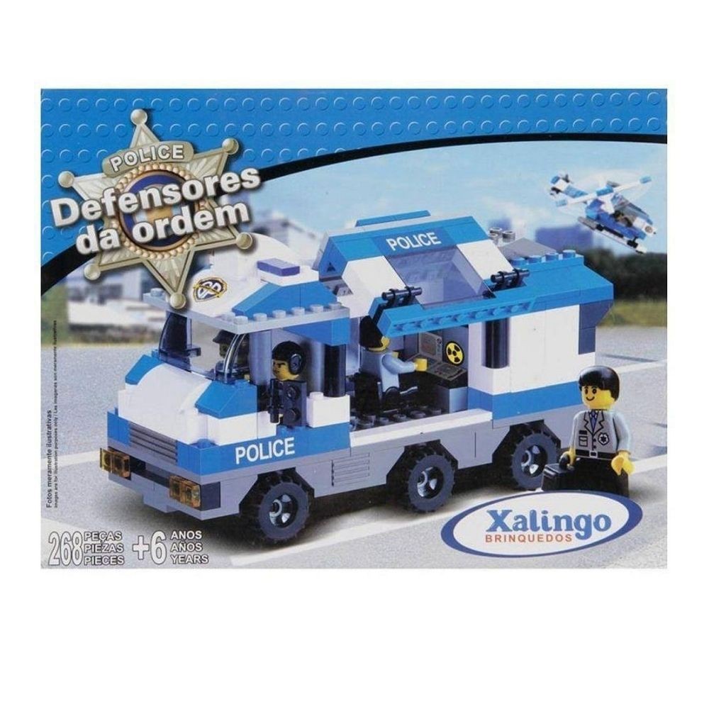 Brinquedo de Montar Defensores da Ordem Polícia 268 Peças Xalingo - 06843 - Mom & Baby