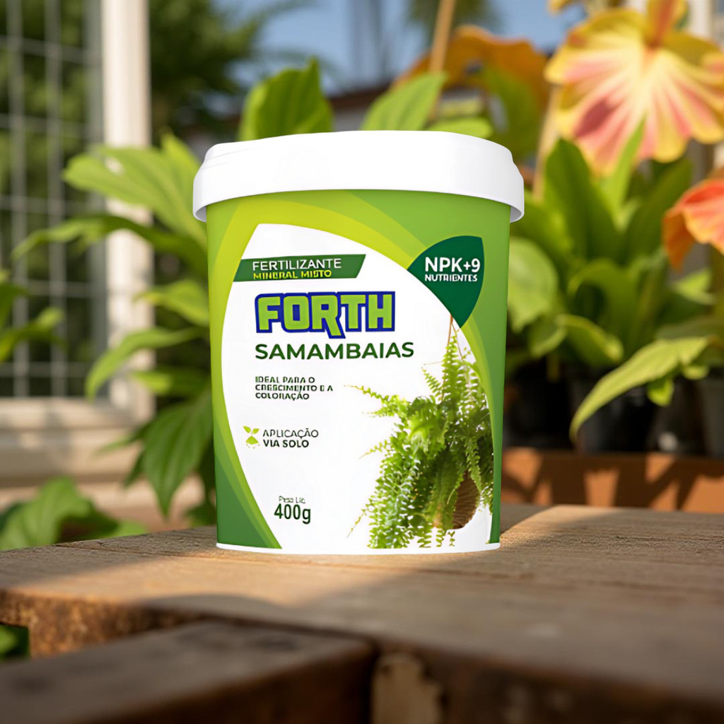Fertilizante Forth Samambaias NPK + Nutrientes Crescimento Coloração Adubo Folhagem - 400g