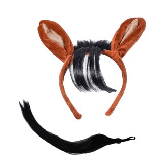 CM Halloween Traje Conjunto Orelha Tiara Cauda Para Criança Adulto Natal Cosplay Role Play Outfit