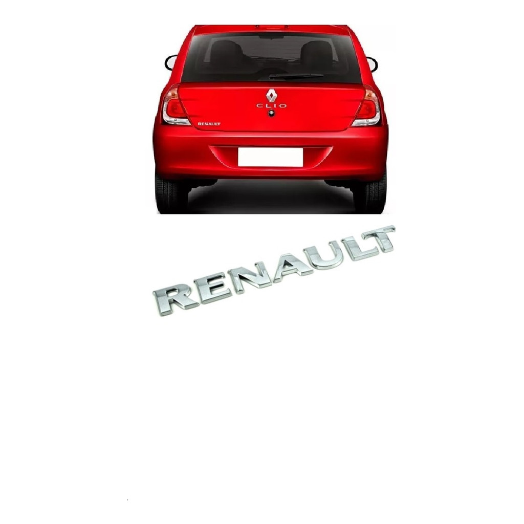 Emblema Letreiro Renault Cromado Clio Sandero Logan Fluence
