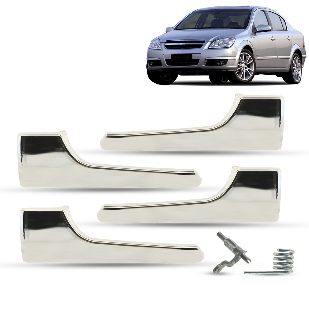 Kit 4 Gatilho Maçaneta Interna da Porta Dianteira Traseira Cromada Chevrolet Vectra Sedan GT 2006 2007 2008 2009 2010 11