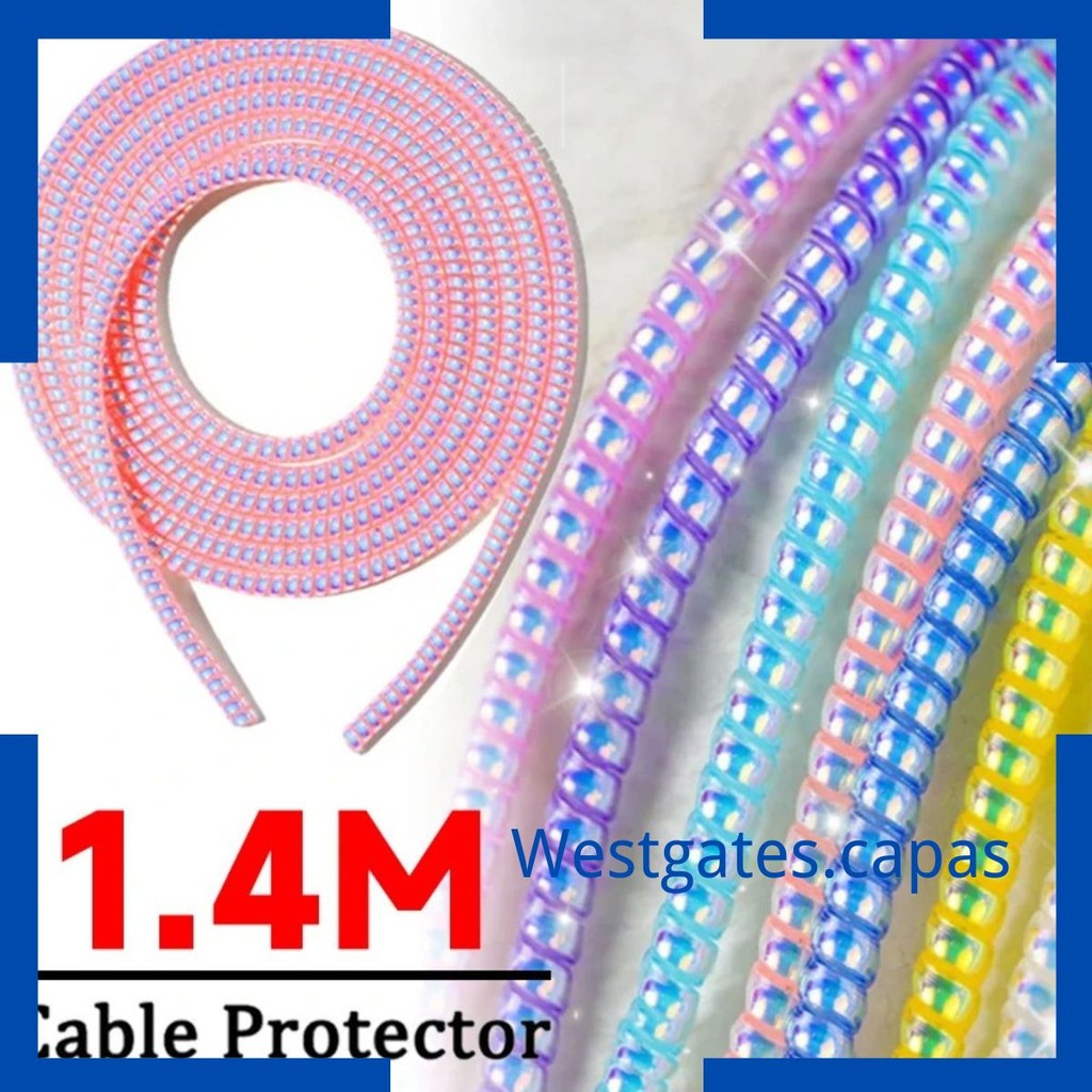 Protetor de fio Celular Manga De Proteção Cabo USB Universal 1.4 M De Dados De Três Cores Em Um Grampo Espiral Criativo em Oferta na Shopee