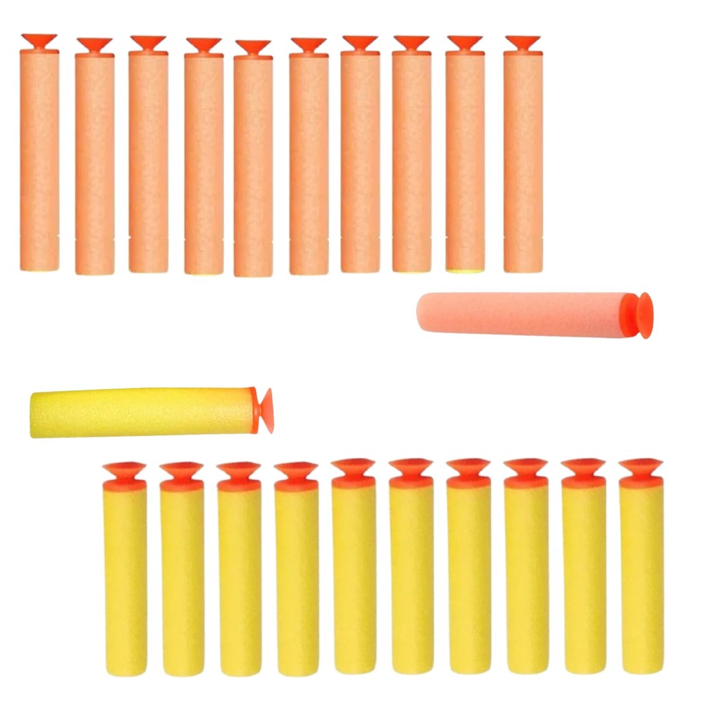 REFIL MUNIÇÃO DARDOS PARA NERF EM EVA COM VENTOSA KIT C/ 10, 20 OU 30 BALAS