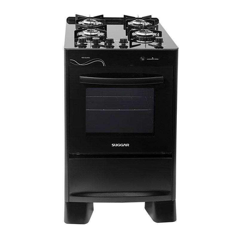 FOGÃO SUGGAR NEO GLASS 4 QUEIMADORES PRETO BIVOLT FGVNG410PT em Oferta na Shopee