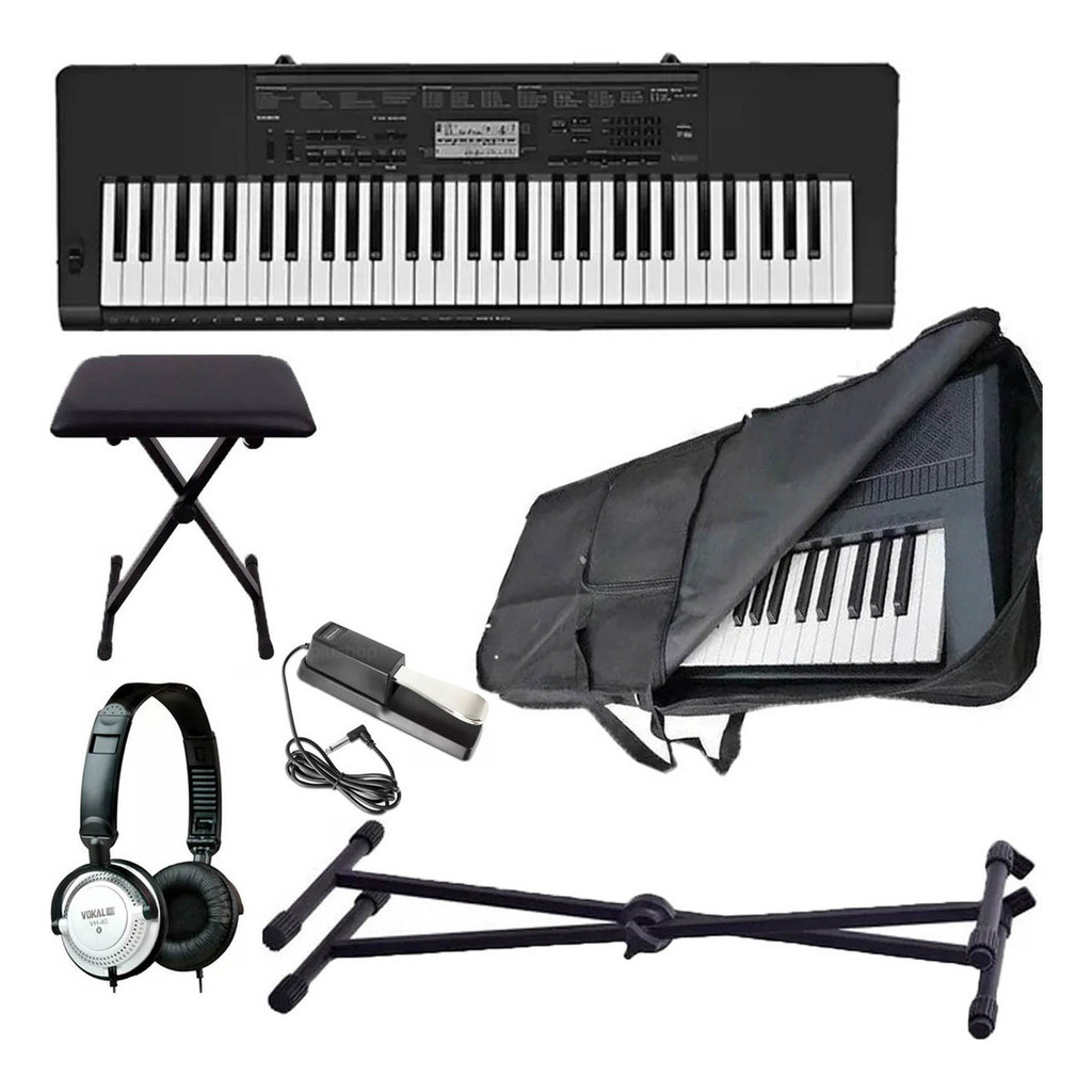 Teclado Casio Digital Ctk-3500 K2 Br Preto E Kit em Oferta na Shopee