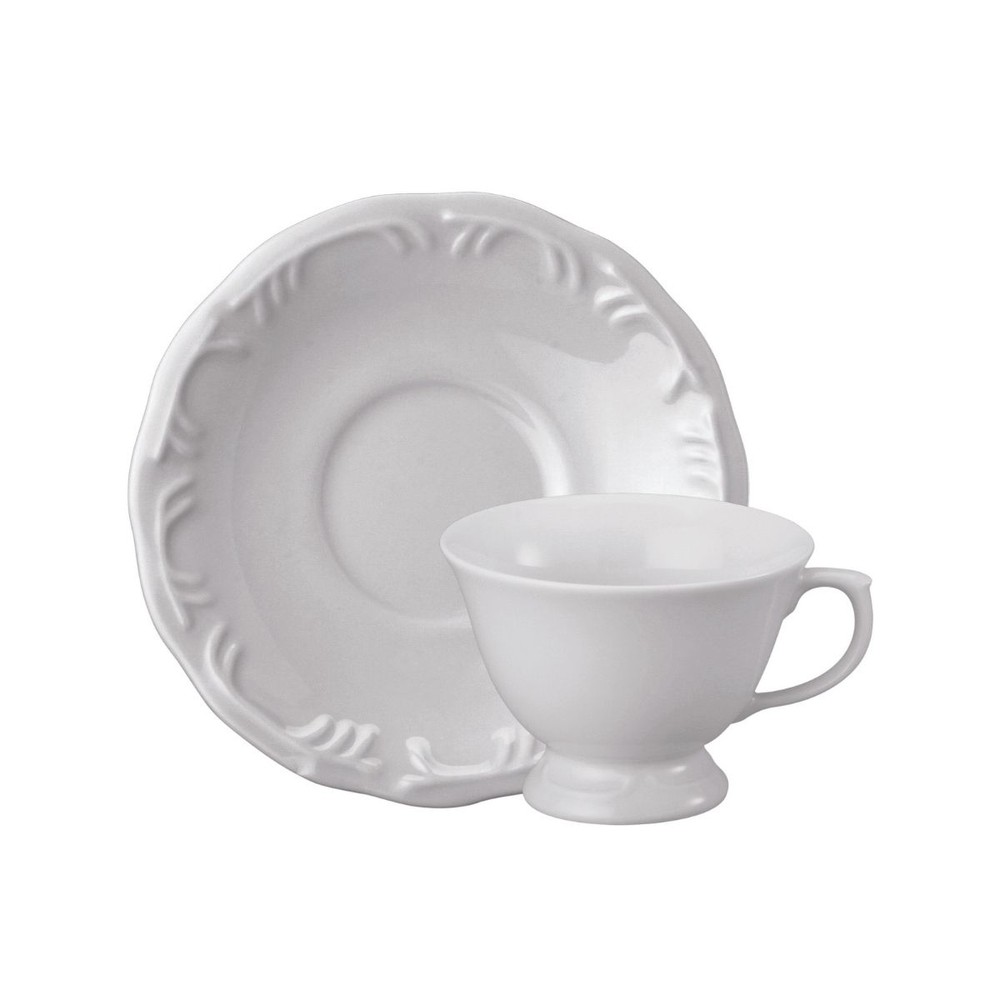 Xicara Chá Com Pires 200ml Porcelana Schmidt - Mod. Pomerode 114