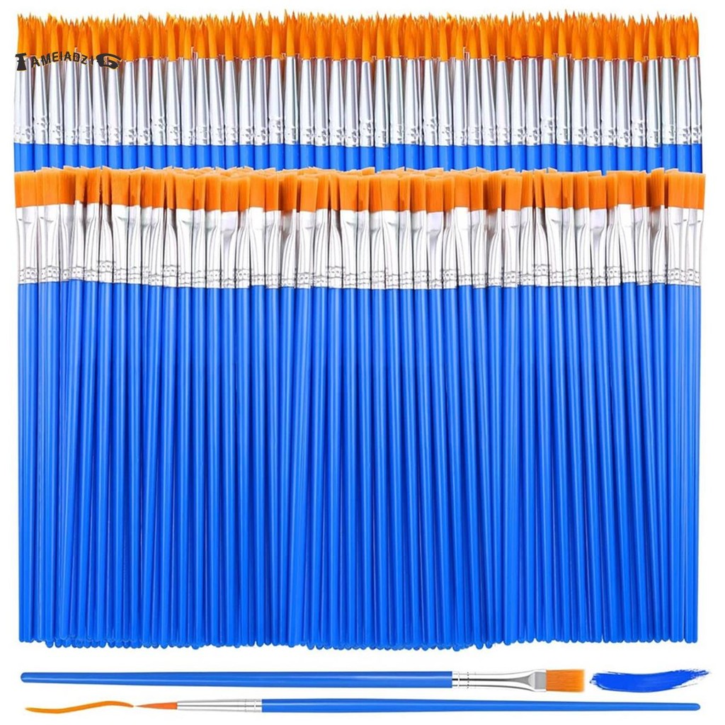 Pincel Pequeno De 240 Pces , Pincéis De Pintura Artística De Ponta Fina Plana Artesanal Para Crianças Em Tela De Aquarel