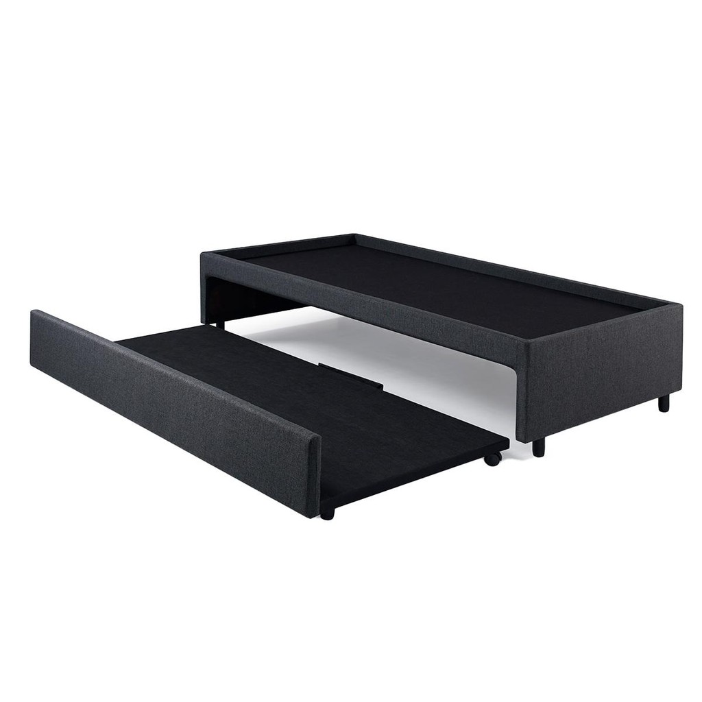 Bicama Box para Dois Colchões Solteirão 96x203 Linho Cinza