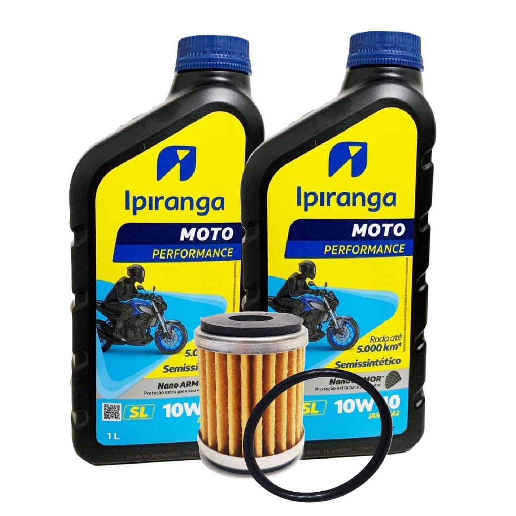 Troca de Óleo Lander 250 / Fazer 250 / Teneré 250 Ipiranga 10w40 + Filtro C/ Oring em Oferta na Shopee
