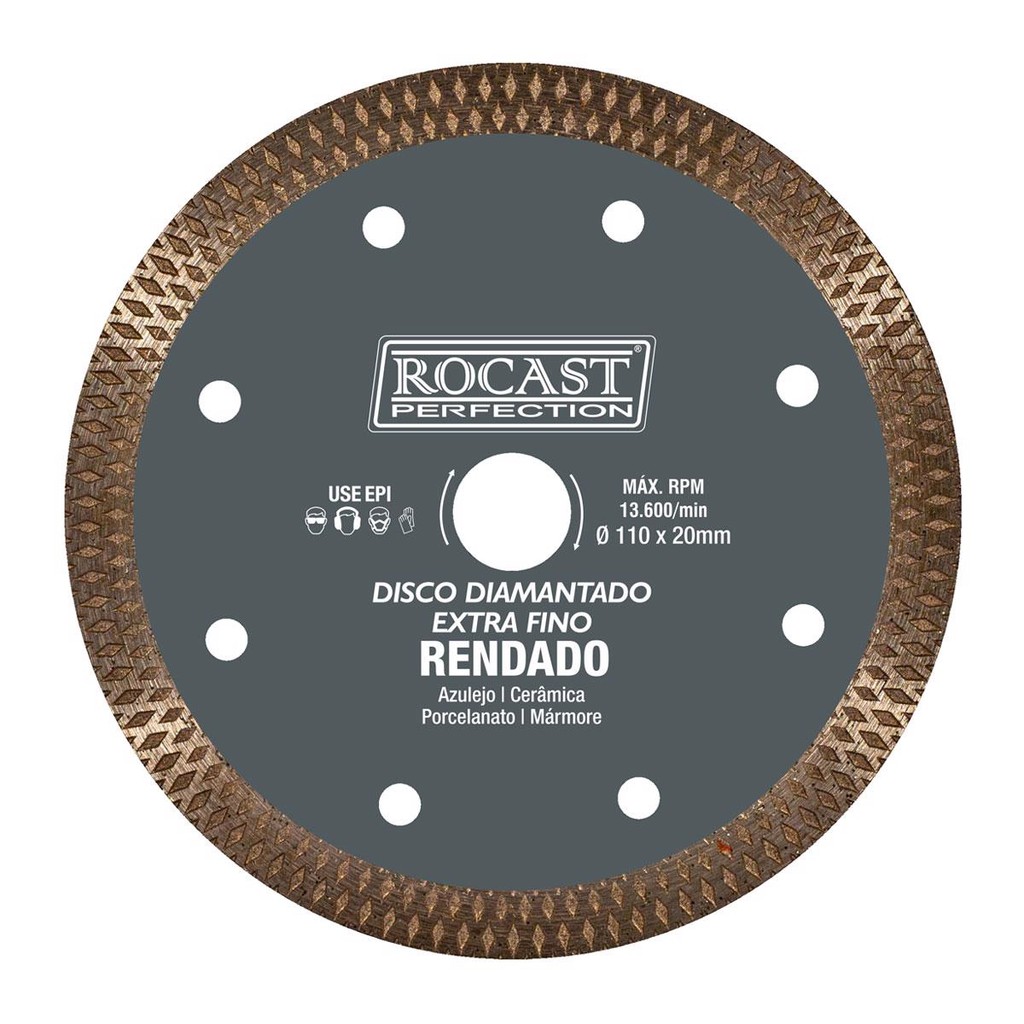 Disco Diamantado Rendado Para Porcelanato - Extrafino  110 x 20mm (34,0017) - Rocast em Oferta na Shopee