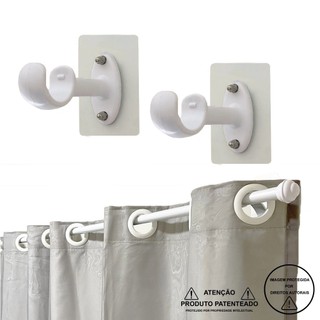 Suporte Cortina Adesivo Varão Até 28mm Exclusivo Par 2 Peças 10kg Varias Cores em Oferta na Shopee