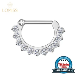 Lomiss Piercing Septril Nariz Rook Meia Argola Titânio Segmento Articulado Zircônia