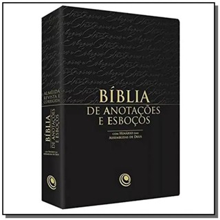 Bíblia Sagrada para Anotações e Esboços | ARC | Letra Média | Luxo Preta em Oferta na Shopee